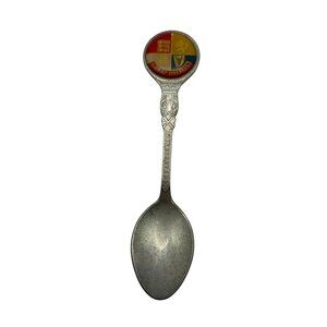 Vintage Great Britain Souvenir Collectible Spoon With Enamel Crest & Silver Tone